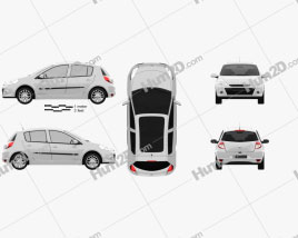 Renault Clio 5-türig 2010 car clipart