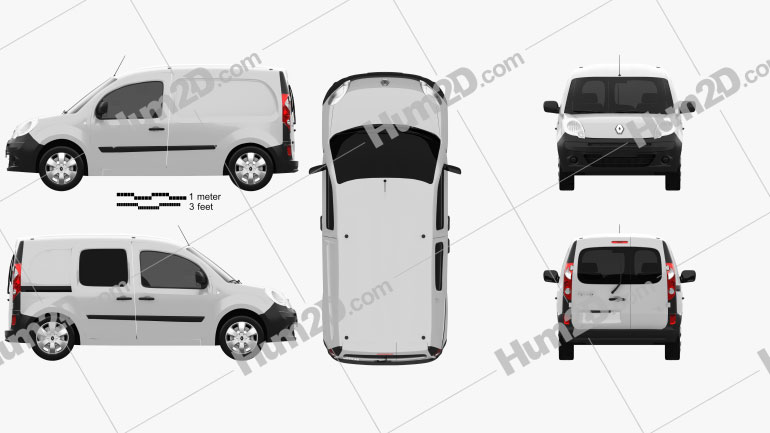 Renault Kangoo Van 1 Side Door 2011 Clipart Image