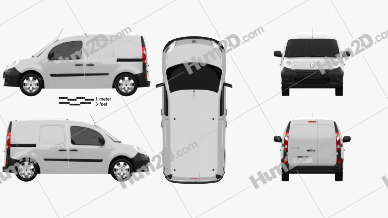 Renault Kangoo Van 2 Side Doors 2011 clipart