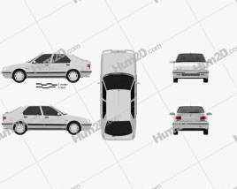 Renault 19 5-türig Schrägheck 1988 car clipart