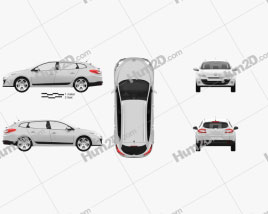 Renault Megane Estate 2011 car clipart