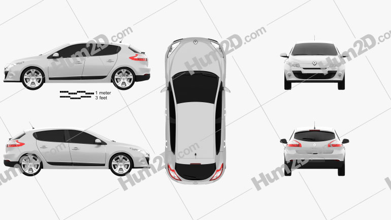 Renault Megane Hatchback 11 Clipart Download Vehicles Clipart Images And Blueprints In Png Psd