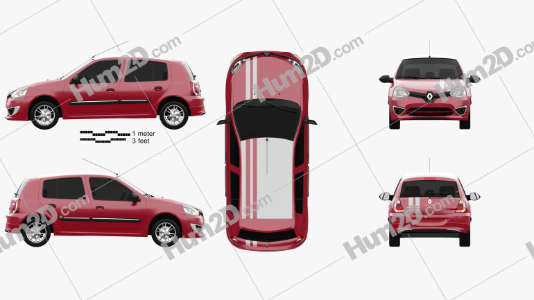 Renault Clio Mercosur Sport de 5 portas hatchback 2013 car clipart