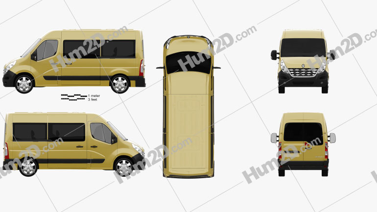 Renault Master Passenger Van 2010 Blueprint