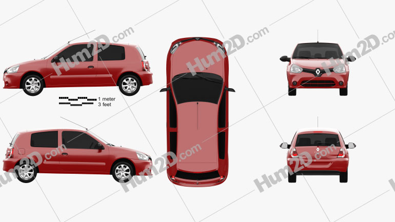 Renault Clio Mercosur de 3 portas hatchback 2013 car clipart