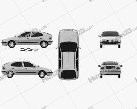 Renault Megane 5-türig Schrägheck 1995 car clipart
