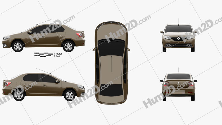 Renault Logan sedan (Brazil) 2013 car clipart