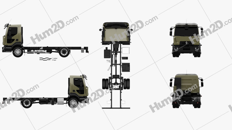 Renault D 14 Fahrgestell LKW 2013 clipart