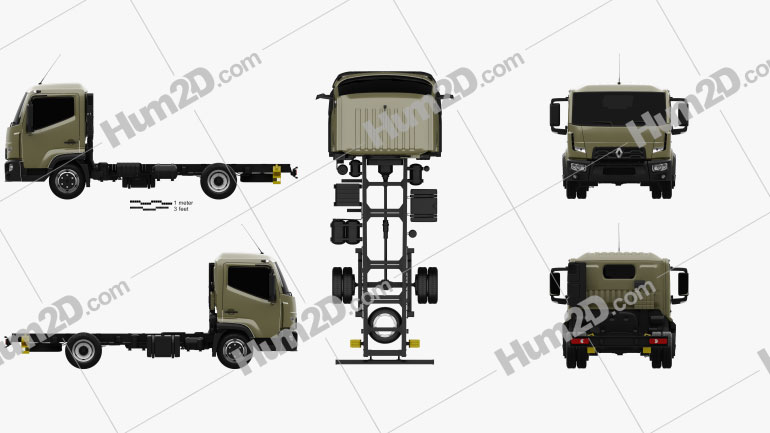 Renault D 7.5 Fahrgestell LKW 2013 clipart