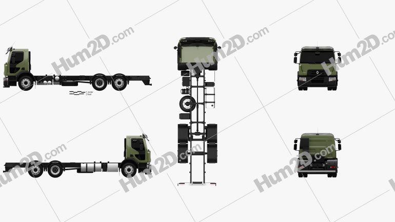 Renault D Wide Chassis Truck 2013 clipart