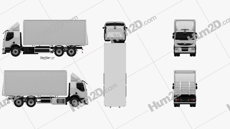 Renault Premium Distribution Hybrys Box Truck 2011 clipart