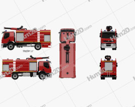 Renault Premium Lander Fire Truck 2011 clipart