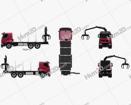 Renault Premium Lander Logging Truck 2006 clipart