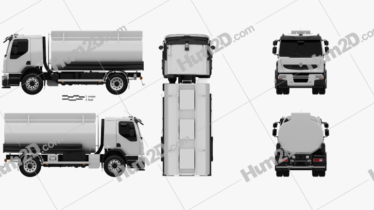 Renault Premium Lander Tanker Truck 2006 Clipart Image