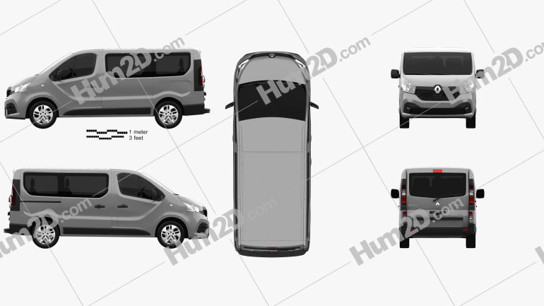 Renault Trafic Passenger Van 2014 clipart
