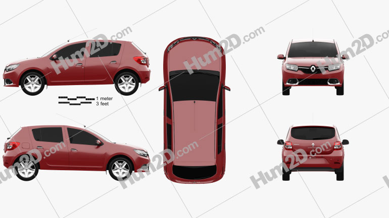 Renault Sandero (BR/RU) 2014 car clipart