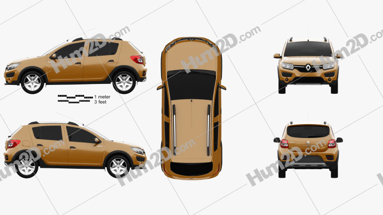 Renault Sandero Stepway (BR/RU) 2014 car clipart