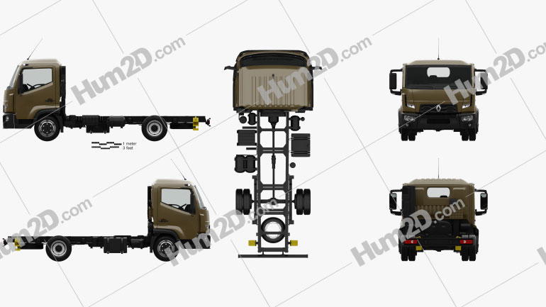 Renault D 7.5 Chassis Truck with HQ interior 2013 clipart