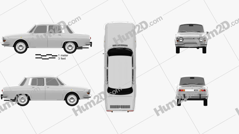 Renault 10 1965 Clipart Image