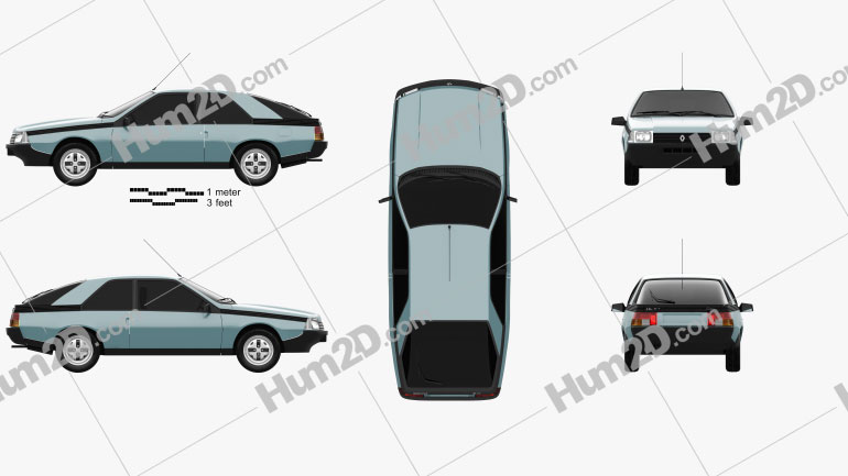 Renault Fuego 1980 car clipart