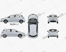 Renault ZOE with HQ interior 2013 car clipart