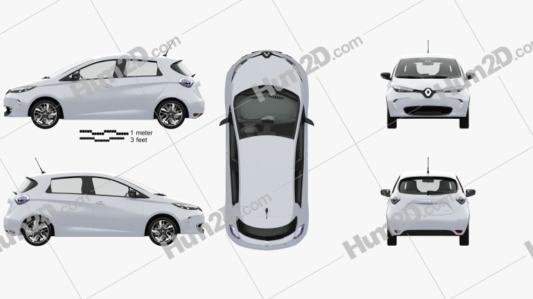 Renault ZOE com interior HQ 2013 car clipart