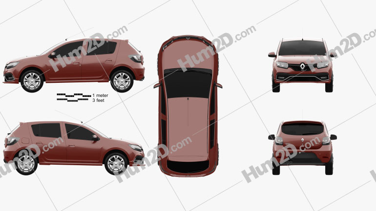 Renault Sandero RS 2015 car clipart