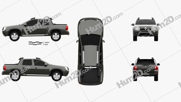 Renault Duster Oroch 2015 car clipart