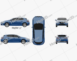 Renault Megane GT 2016 car clipart