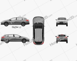 Renault Megane Estate 2012 car clipart