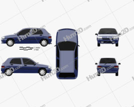 Renault Clio 5-türig Schrägheck 1990 car clipart
