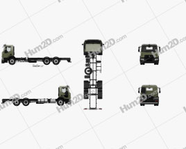 Renault D Wide Chassis Truck 3-axis with HQ interior 2013 clipart