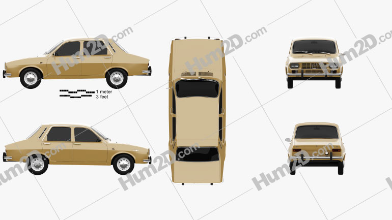 Renault 12 1969 Clipart Image
