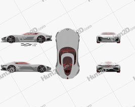 Renault Trezor with HQ interior 2016 car clipart