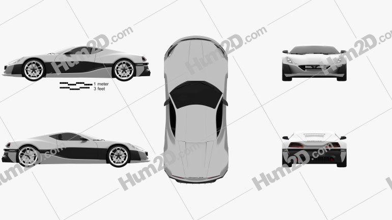 Rimac Konzept One 2016 car clipart