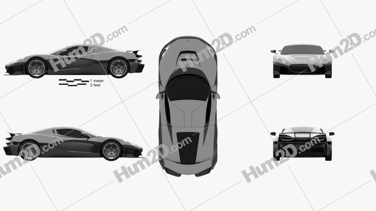 Rimac C Two 2020 car clipart