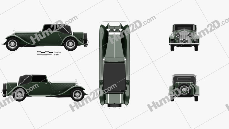 Rolls-Royce Phantom II Continental 1933 Blueprint