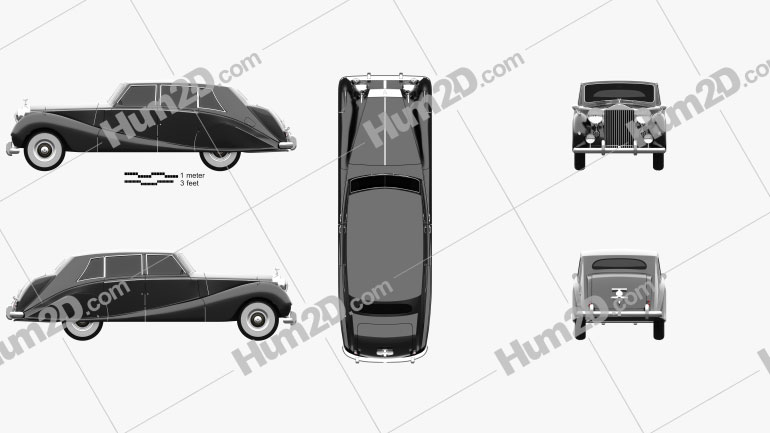 Rolls-Royce Silver Wraith Touring Limousine 1955 car clipart