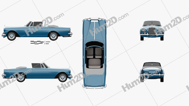 Rolls-Royce Silver Cloud III Mulliner Park Ward Drop Head Coupe 1966 car clipart