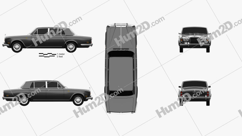 Rolls-Royce Silver Shadow LWB 1965 car clipart