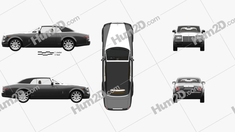 Rolls-Royce Phantom Drophead coupe com interior HQ 2012 car clipart