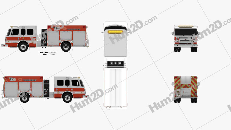 Rosenbauer TP3 Pumper Fire Truck 2015 Clipart Image