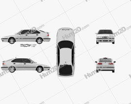 Saab 9-3 Hatchback de 5 portas 2001 car clipart