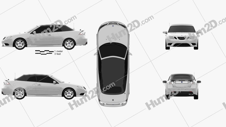 Saab 9-3 Cabrio 2008 car clipart