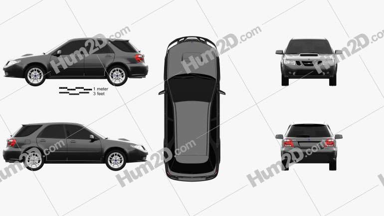 Saab 9-2X 2004 Blueprint