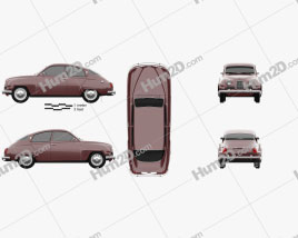 Saab 96 1960 car clipart