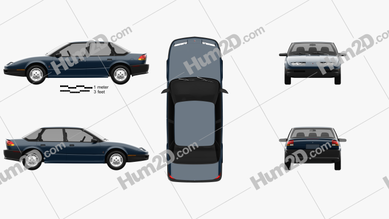 Saturn S-series SL 1995 car clipart