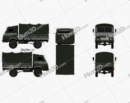 Saviem TP3 Flatbed Truck 1980 clipart