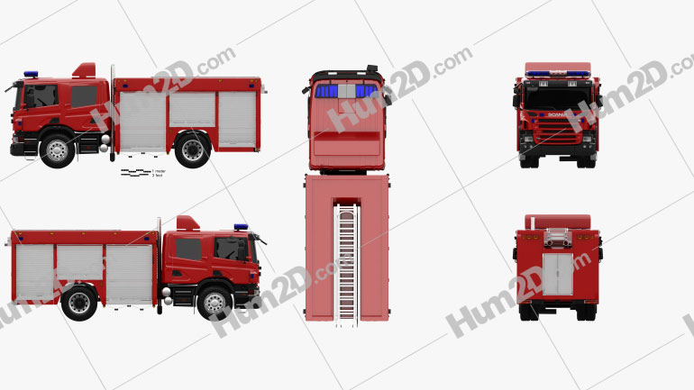 Scania P Fire Truck 2011 Clipart Image