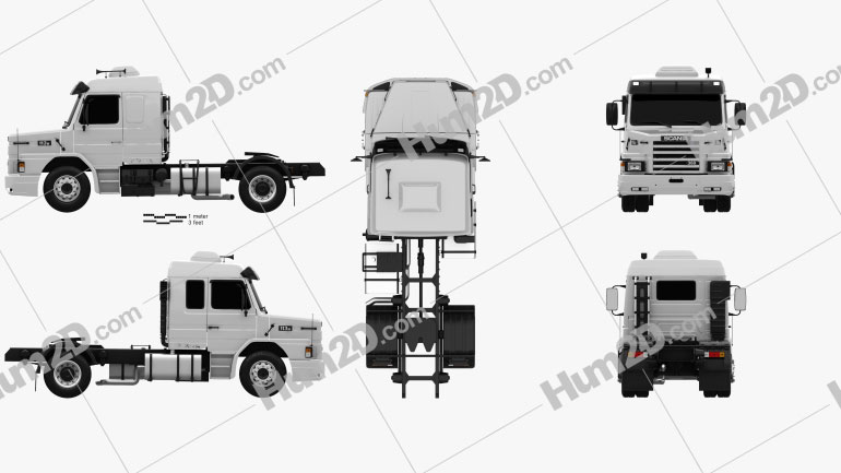Scania T113H Tractor Truck 1991 Clipart Image